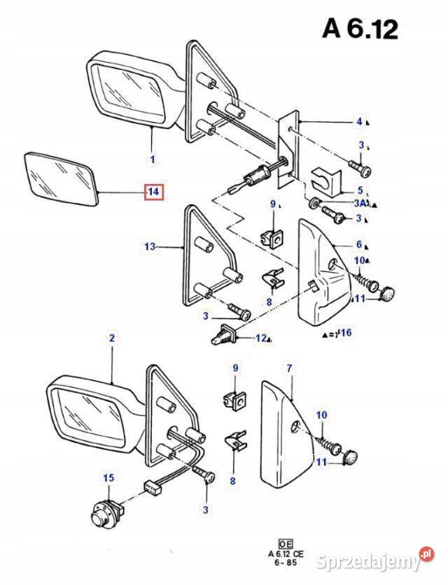 WKŁAD LUSTERKA PRAWY FORD GRANADA SCOPRIO 8592 lubelskie