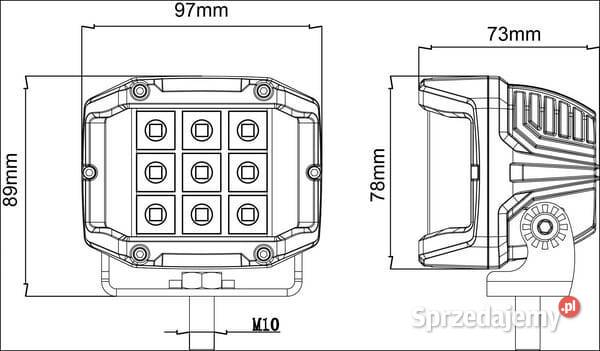 Lampa robocza LED kwadratowa 30W 2850 lm 1030V małopolskie Kamionna