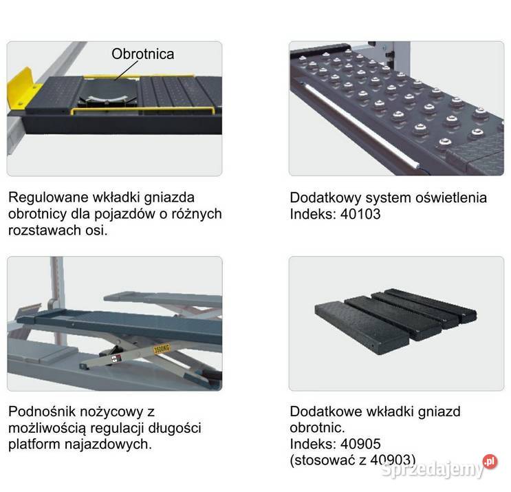 Podnośnik 4kolumnowy do geometrii 45t ProGear Gorzów Wielkopolski