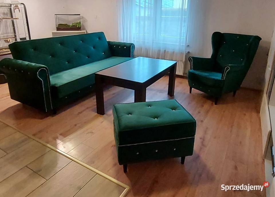 RATY zestaw wypoczynkowy Glamour sofa rozkładana Katowice sprzedam