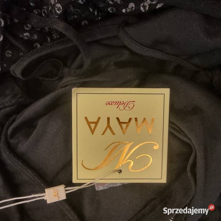 Czarna cekinowa suknia wieczorowa Maya Deluxe XL Kraków