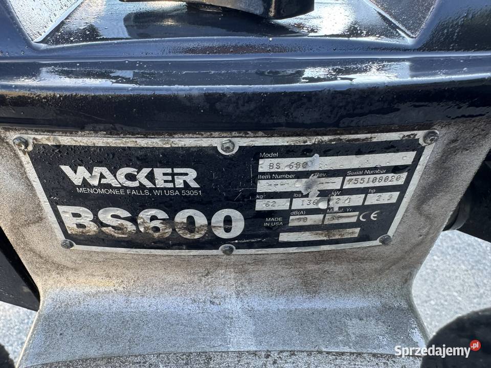 Wacker BS 600 zagęszczarka stopowa skoczek 62 łódzkie Łódź