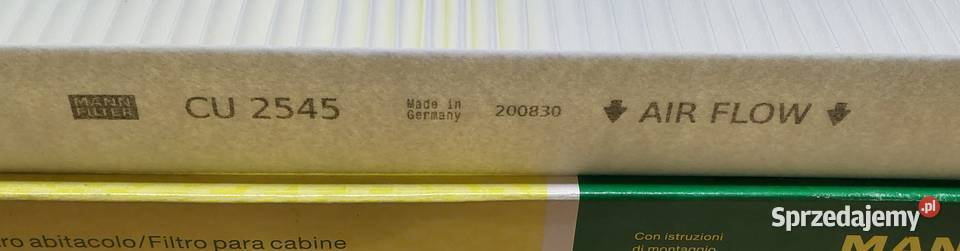 FILTR KABINOWY MANN CU 2545 FABIA FOX POLO IBIZA kabinowe Mielęcin sprzedam