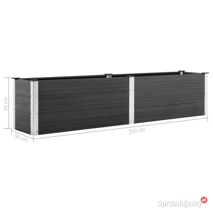 Podwyższona donica ogrodowa 250 x 50 x 54 WPC Warszawa