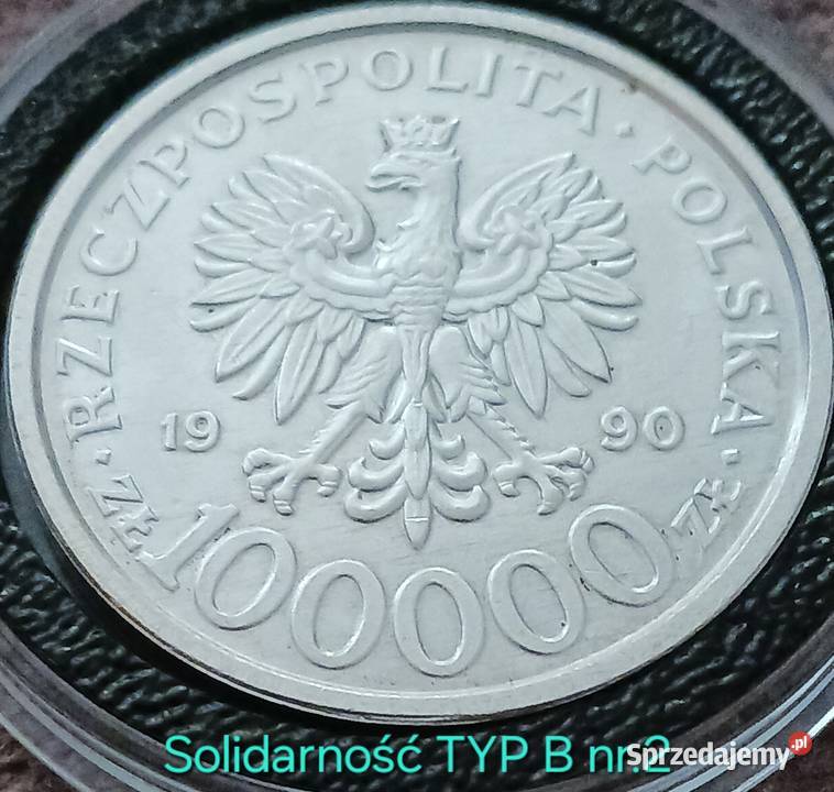 100 000 Solidarność 1990 r TYP B 2 mennicze Konin