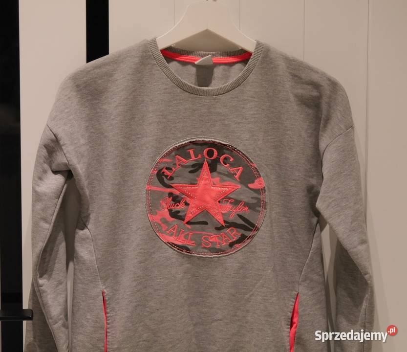 Bluza dłuższy tył neon cyrkonie haft 158 Wrocław