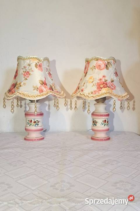 dwie porcelanowe włoskie lampki nocne vintage Warszawa