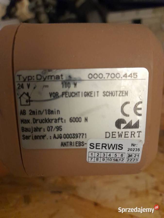 Siłownik Dewert typ dymat do łóżka