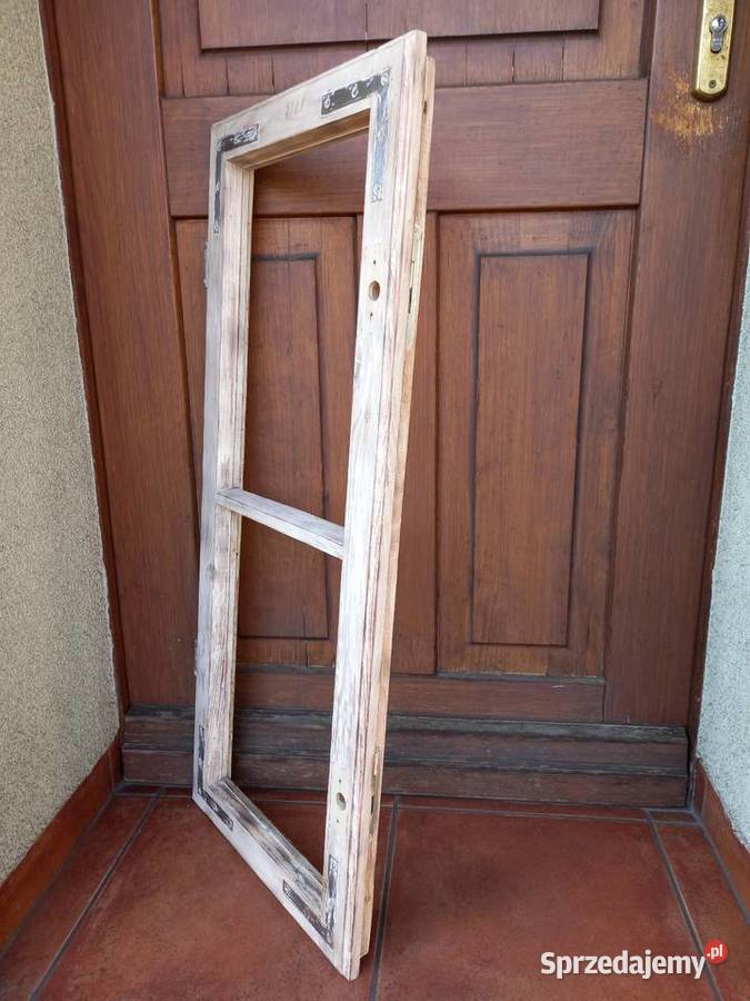 Stare skrzydło okienne ramka okno drewniane PRL Rawicz