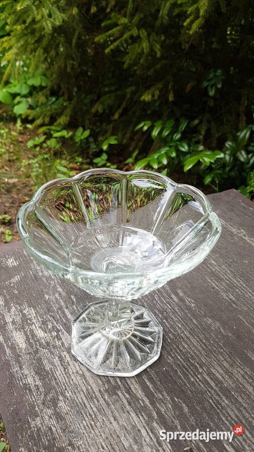 Szklana cukiernica pucharek prl Myszków