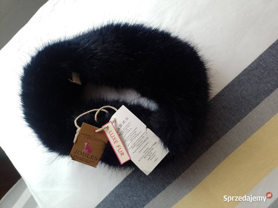 Joules Granatowa opaska futrzana z Londynu NOWA Dla kobiet Nakrycia głowy Kraków