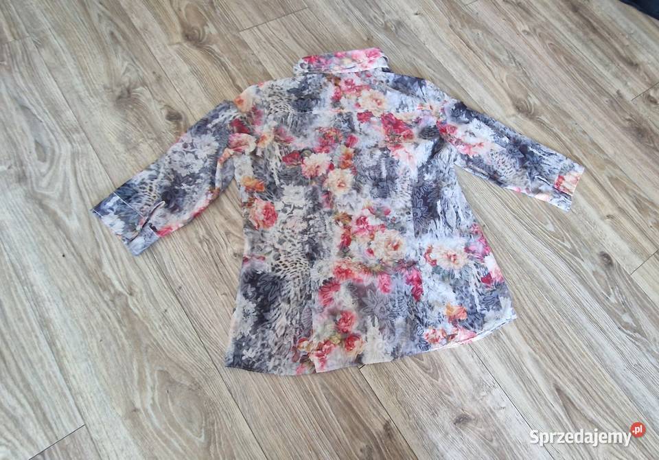 Bluzka koszula z kołnierzykiem w kwiaty r 40 L Bluzki i koszule Kraków
