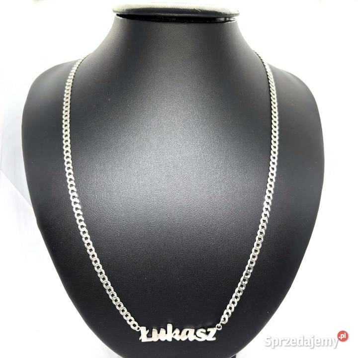 Srebrny Łańcuszek Próby 925 1188g 56 Imię Łukasz