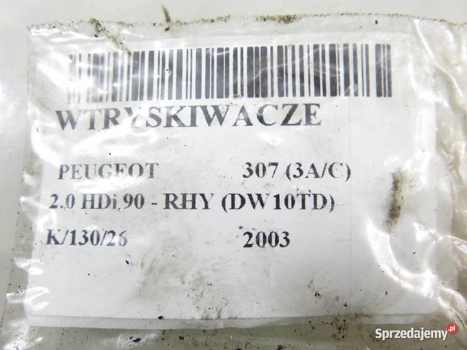 WTRYSKIWACZ PEUGEOT 307 20 HDi 9636819380 Motoryzacja sprzedam