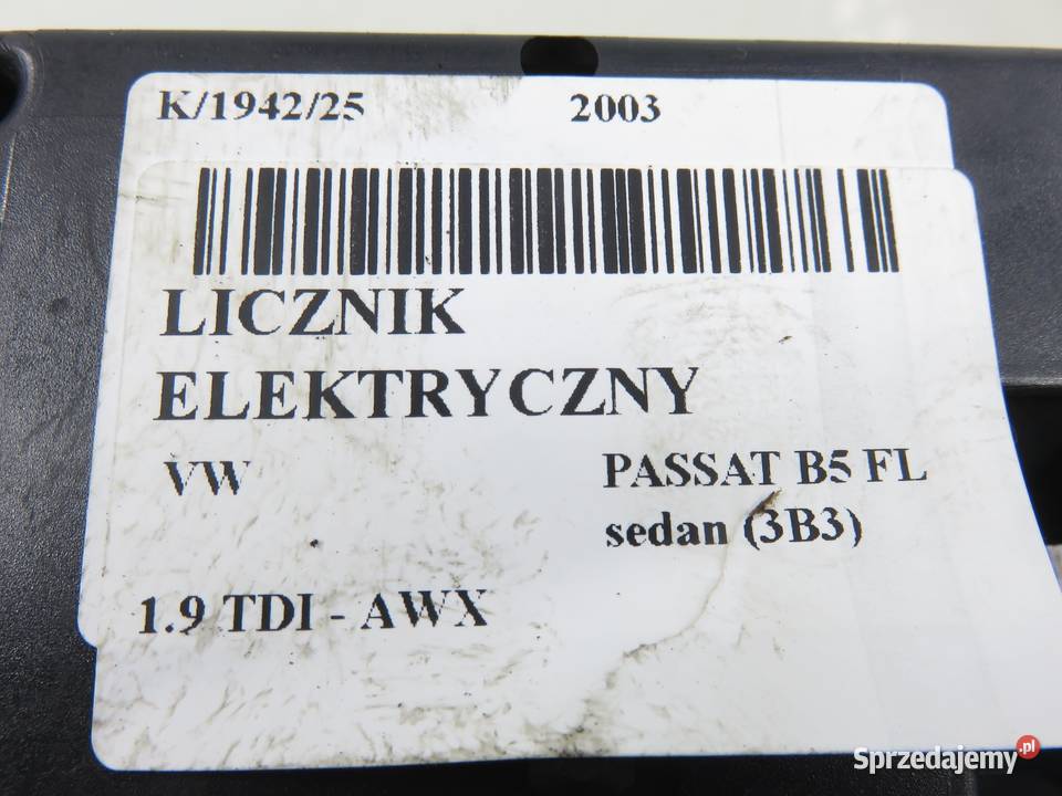 LICZNIK VW PASSAT B5 FL 19 TDI 3B0920847E