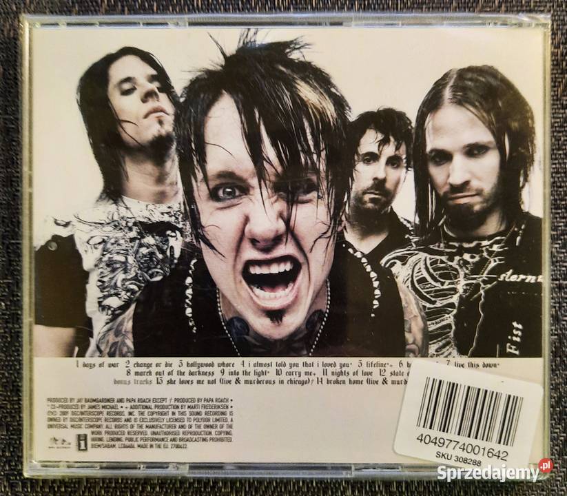 Album CD Kultowego Zespołu PAPA ROACH Muzyka