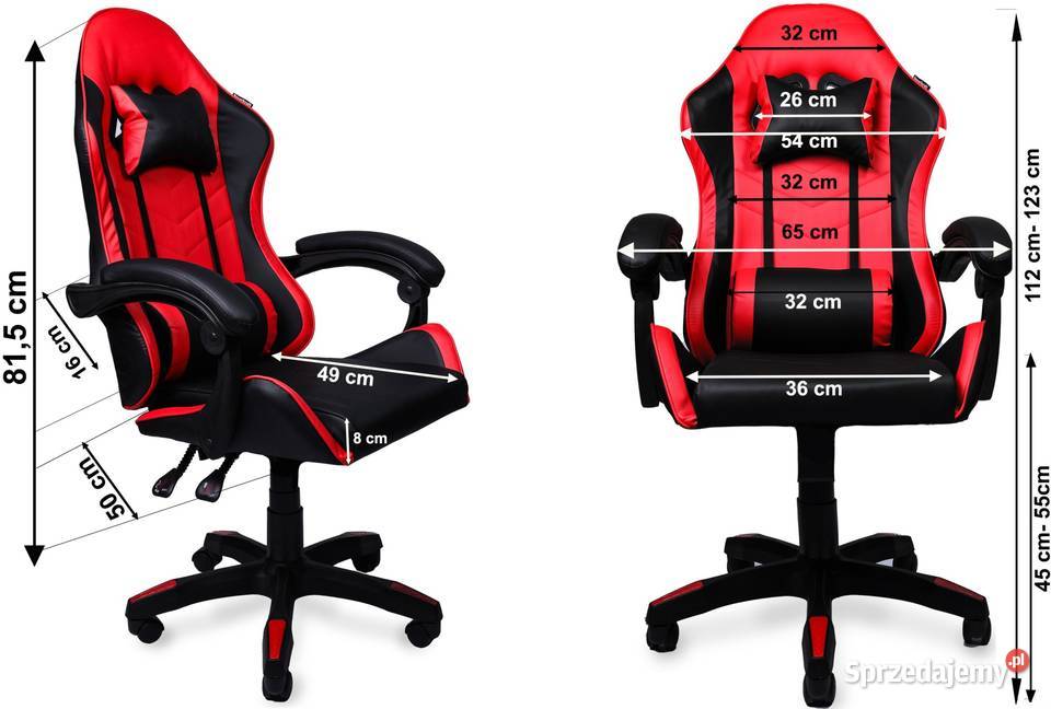 Fotel gamingowy krzesło obrotowe ekoskóra 123cm Poznań