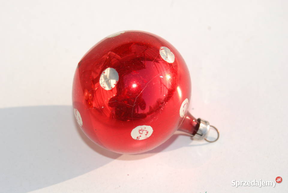 Stara ozdoba choinkowa bombka bańka czerwona śląskie Cieszyn