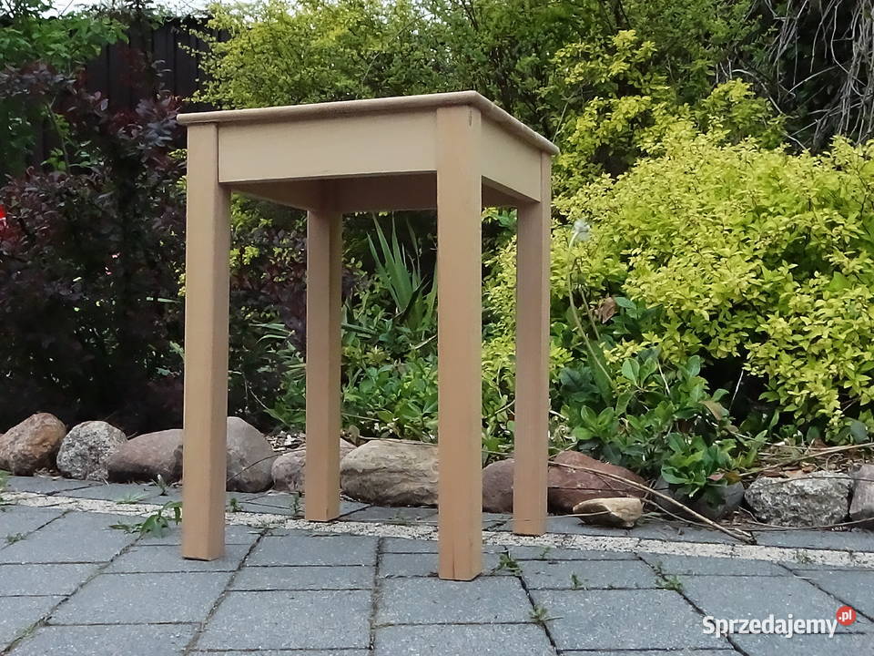 Solidny Drewniany Taboret Stołek Styl 46cm Biłgoraj