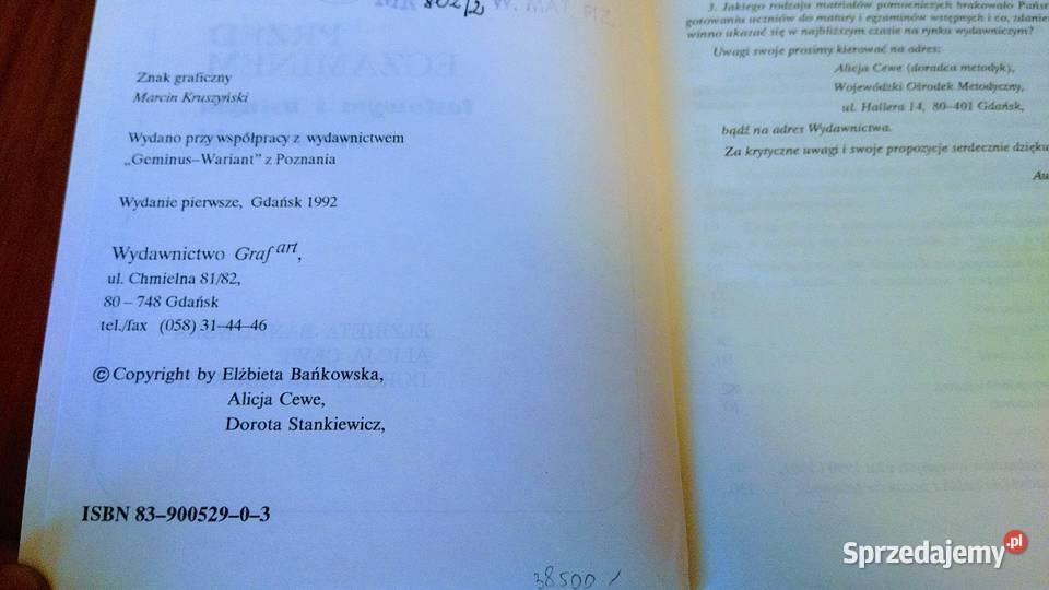 Przed egzaminem testowym i ustnym z matematyki Gdańsk