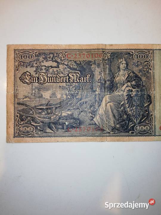 Banknot z 1909 r 100 marek Numizmatyka Warszawa