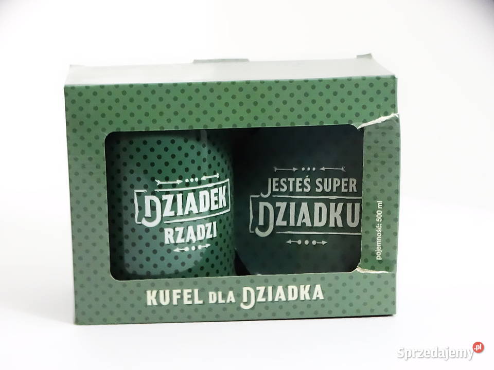 Zestaw prezentowy dziadka kufel podstawka 500 ml Biłgoraj