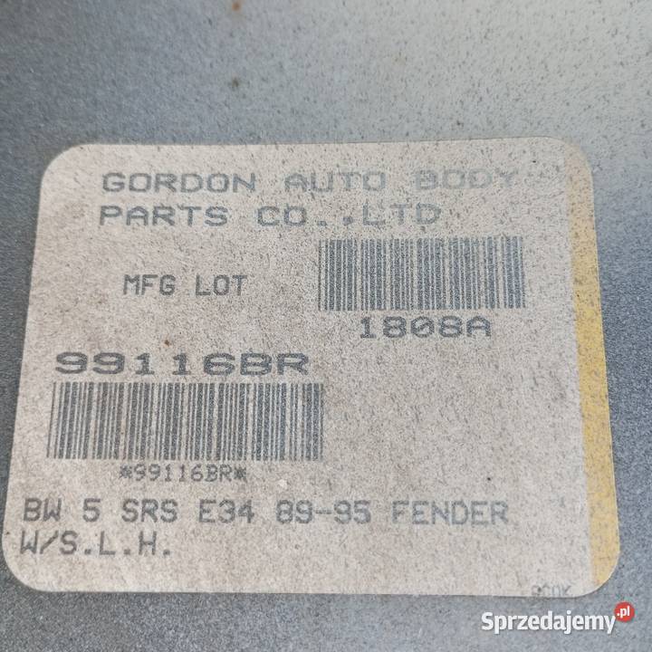 Błotnik prawy przód BMW 5 E34 41351946929 Złotoryja