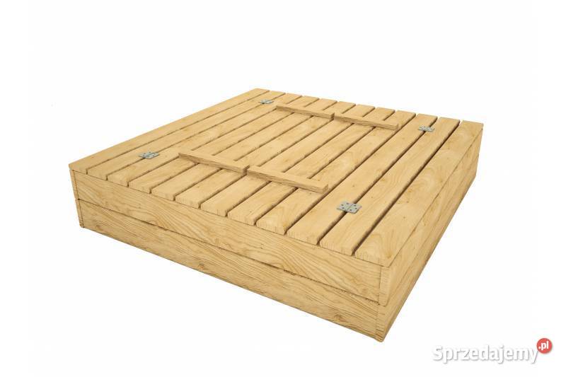 piaskownica drewniana z ławkami 120 x 120 Kalety