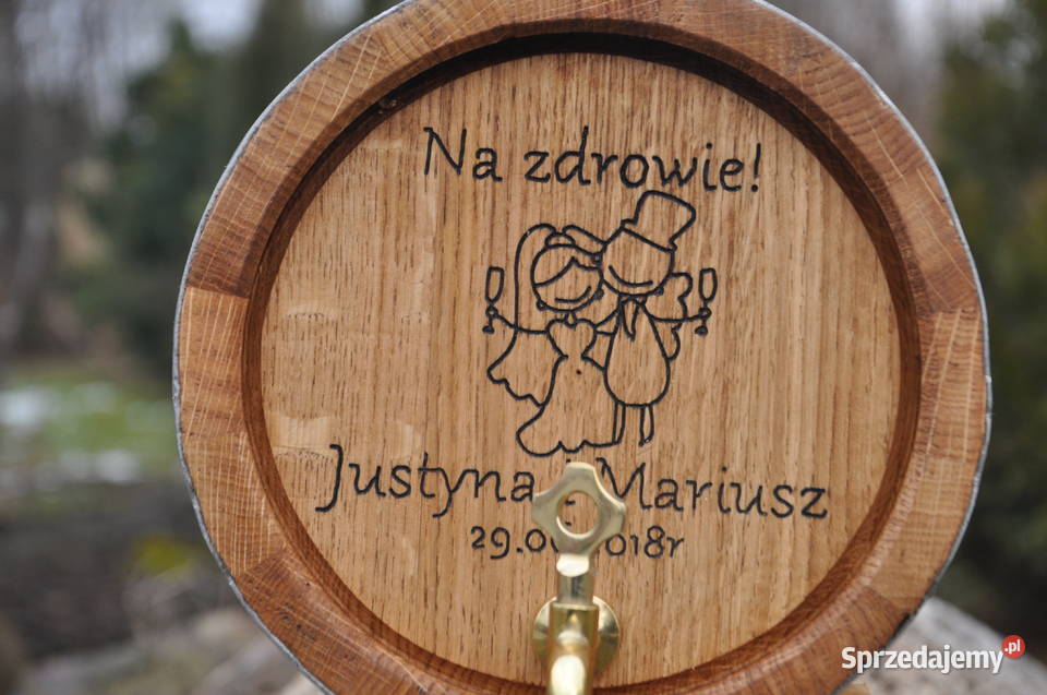 Beczka Dębowa 10 L wypalana Indywidualny grawer Lublin