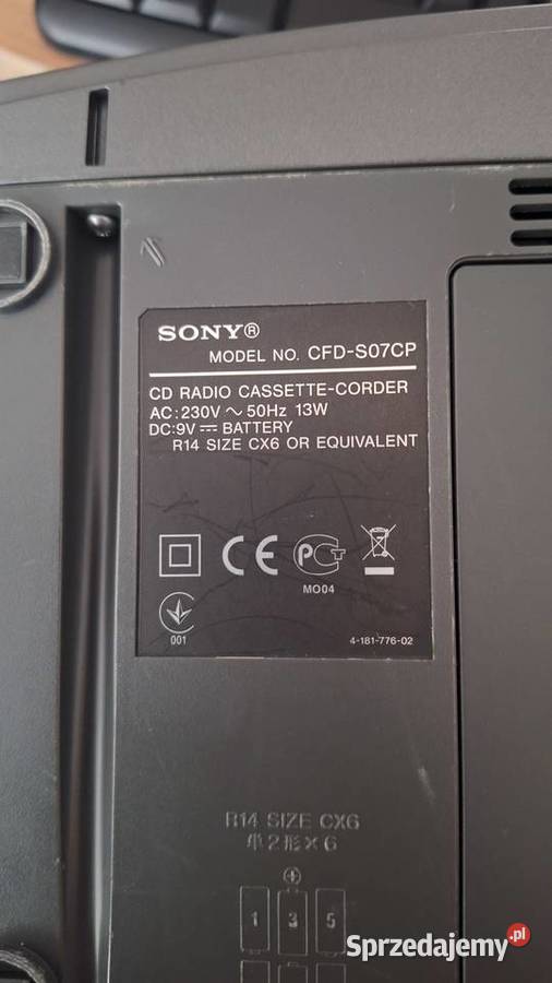 Odtwarzacz cd sony CFDS07CP Łódź