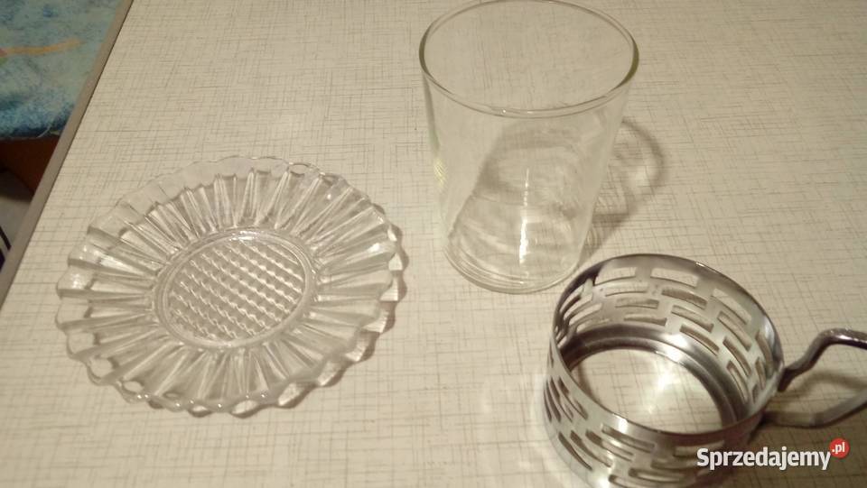 Szklanki w koszyczkach metalowych niklowanych 6 Porcelana i szkło Warszawa