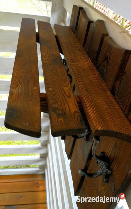 Wieszak drewniany vintage rustykalny loft flaga 73cm Radków