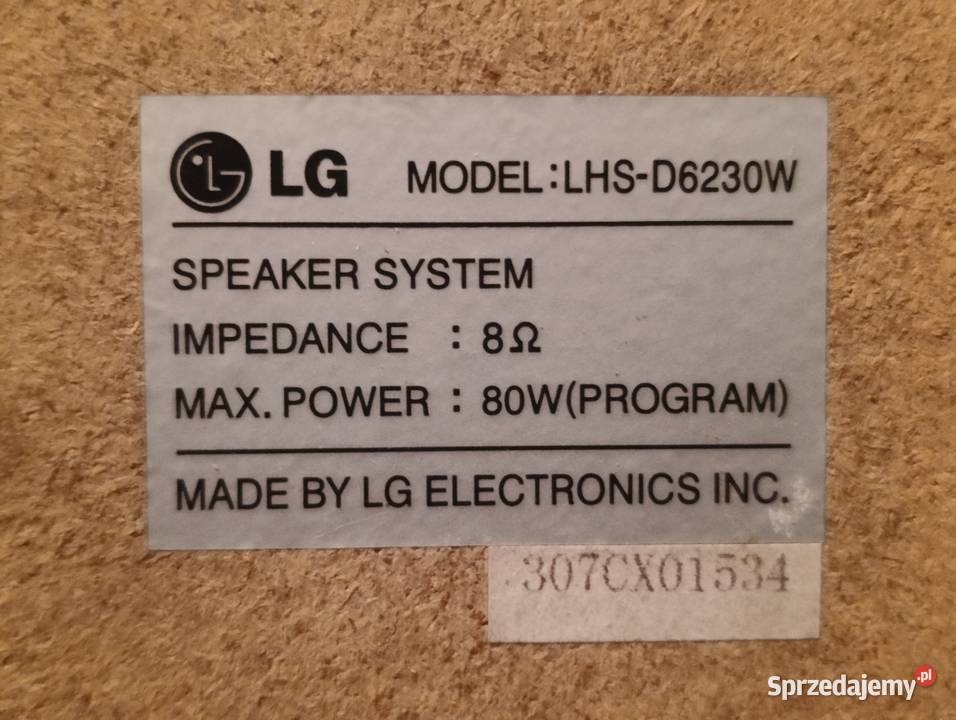 Zestaw LG 51 Głośniki LHS25SCS z subwooferem Rowy