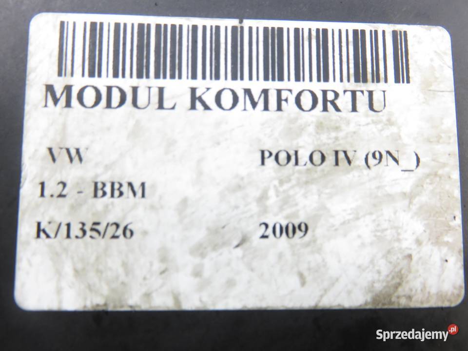 MODUŁ KOMFORTU VW POLO IV 9N 6Q2937049F 5WK48218