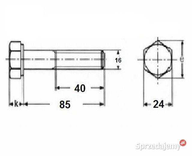 Śruba M16x85 twardość 88 Tajęcina