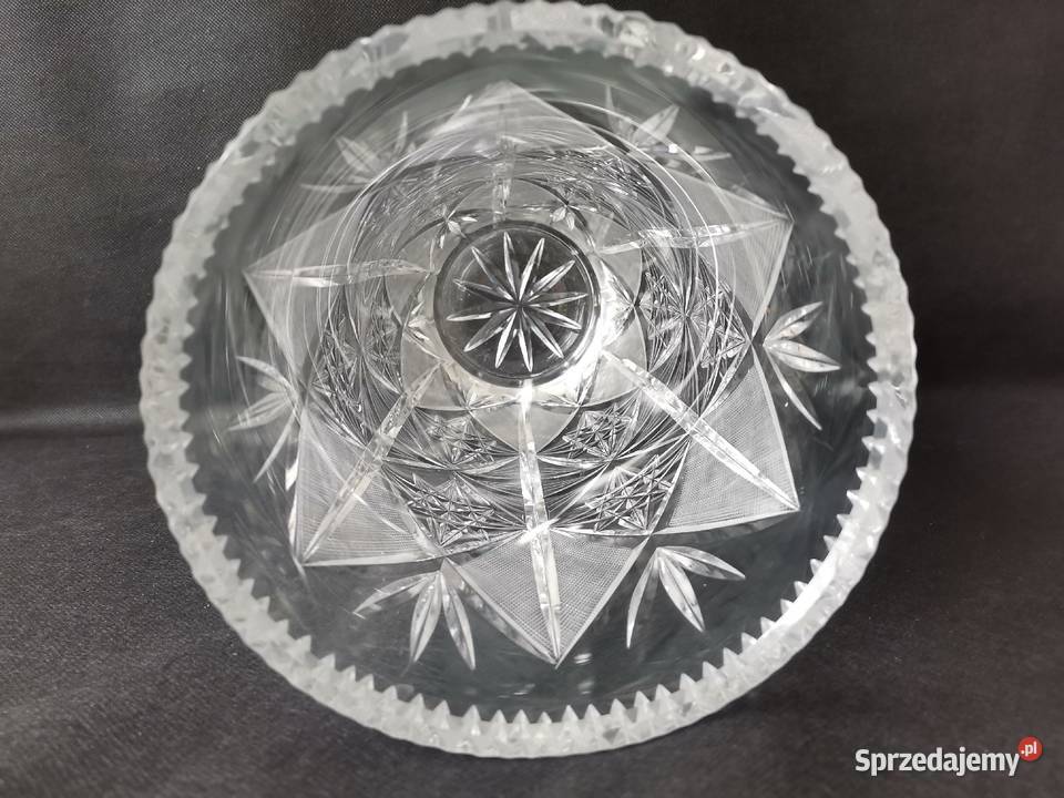 Stary duży wazon kryształowy kryształ design PRL Katowice