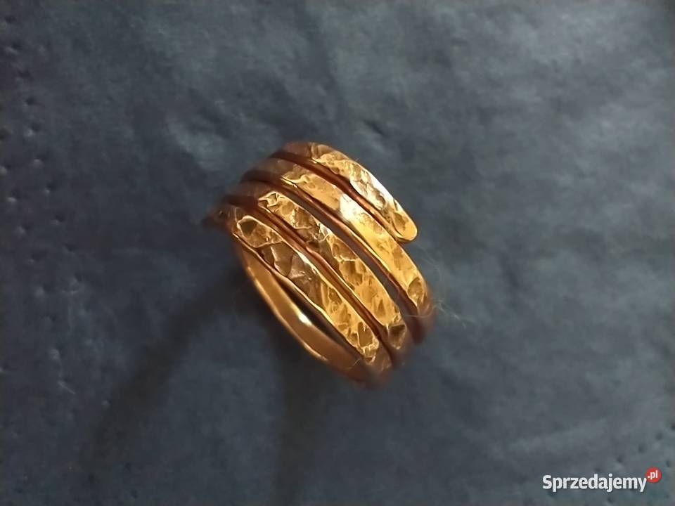 Obrączka czysta polska miedź metaloplastyka Łódź