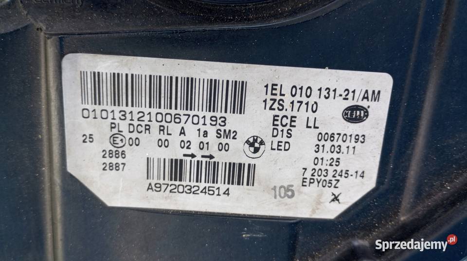 LAMPA LEWY PRZÓD XENON LED EU BMW 5 F10 F11 Lampy przednie Nowy Tomyśl