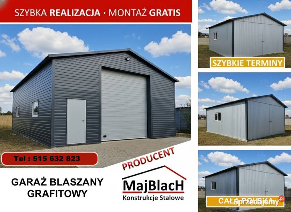 Garaż Blaszany OCYNKOWANY Wiata HalaKonstrukcja Sprzedaż Krapkowice sprzedam