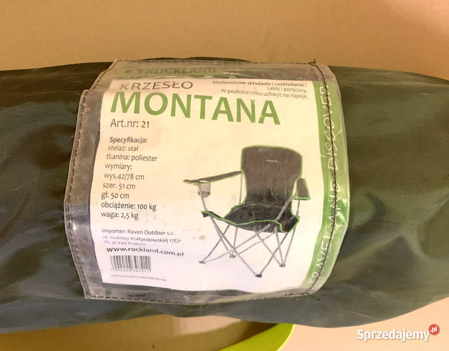 Nowe krzesło rozkładane model Montana - 50 zł