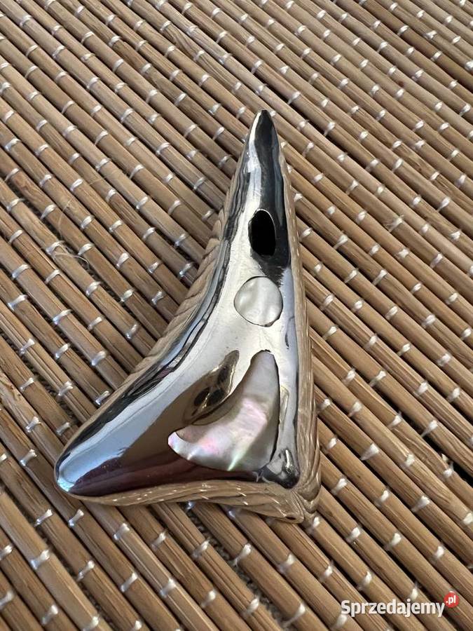 Srebrna brosza broszka muszla abalone onyks srebro Warszawa