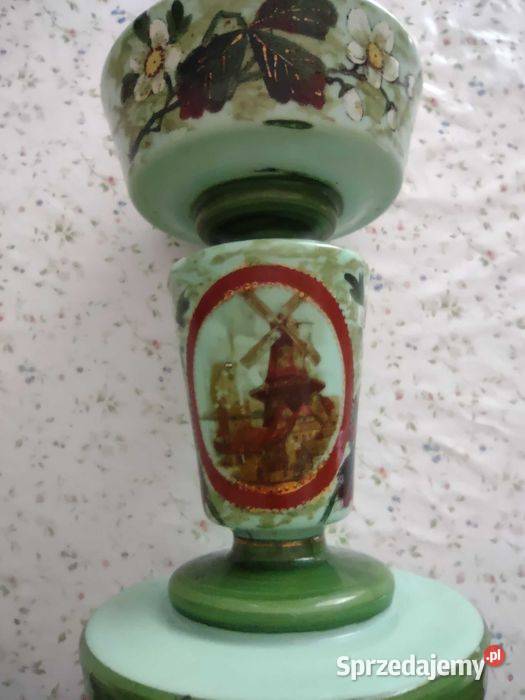 Antyk lampa naftowa LB ręcznie malowana Belgia Gniezno sprzedam