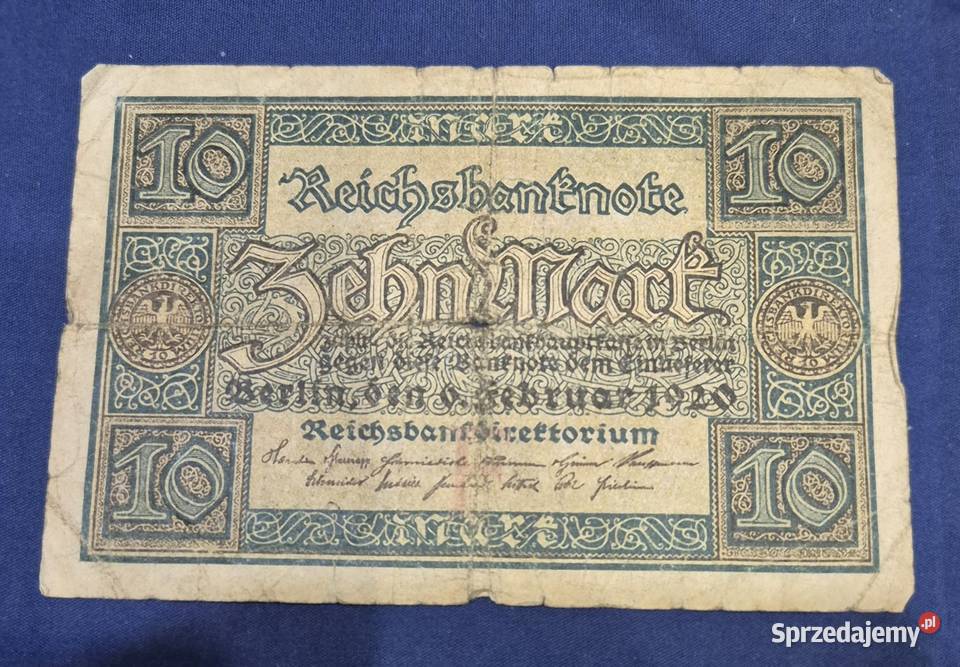 Niemcy 1920 banknot 10 marek