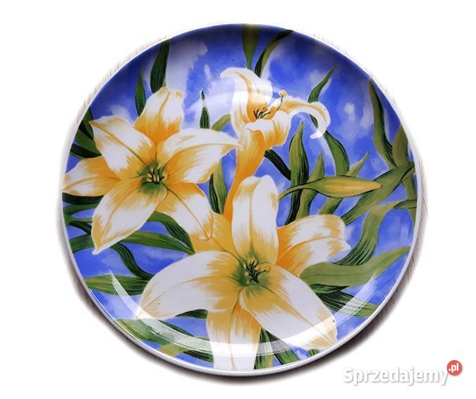 Ceramic Siaki Collectors Plate LILIES Flowers