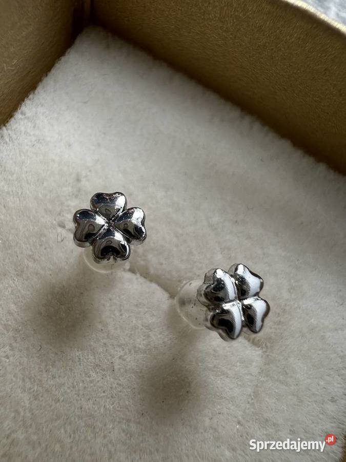 Kolczyki srebrne koniczyny koniczyna