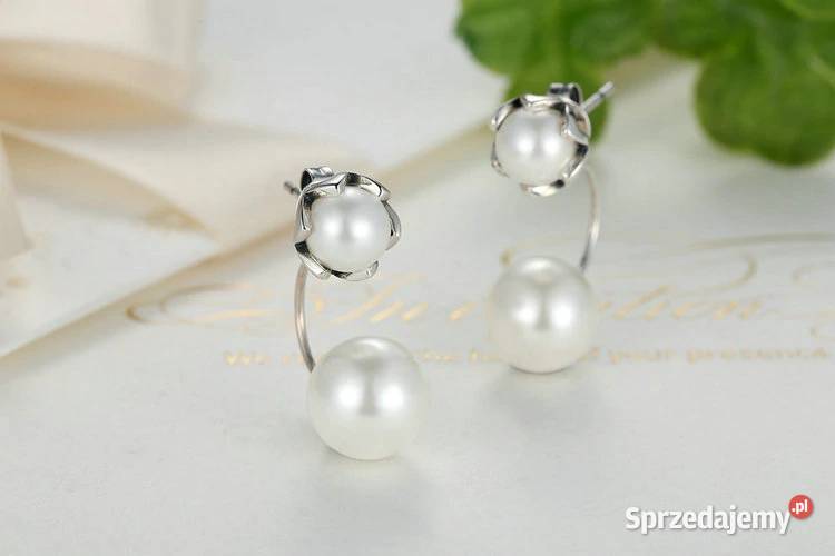 Nowe srebrne kolczyki srebro 925 perly perelki Szczecin