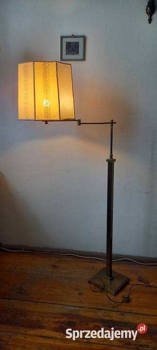 Mosiężna lampa podłogowa ze składanym ramieniem Antyki Skierniewice sprzedam