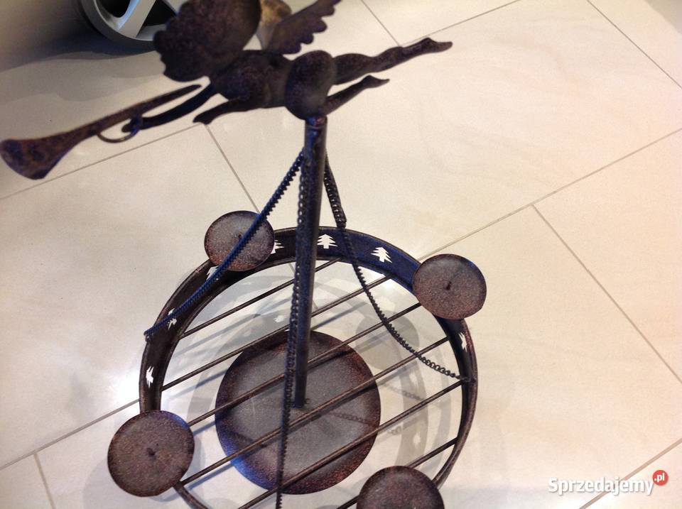 Świecznik Duży Metalowy na 4 świece Dekoracja Nowa Sól