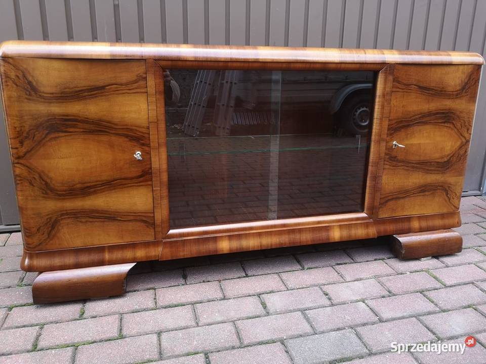 Komoda RTV ARTDECO Niska Orzech 152 Stara Antyk Swarzędz