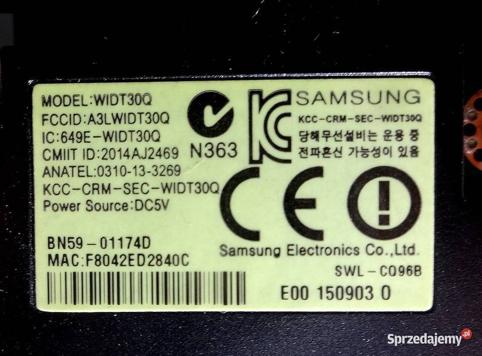 SAMSUNG UE43J5500AW IR BN5901174D WIDT30Q Szczecin sprzedam